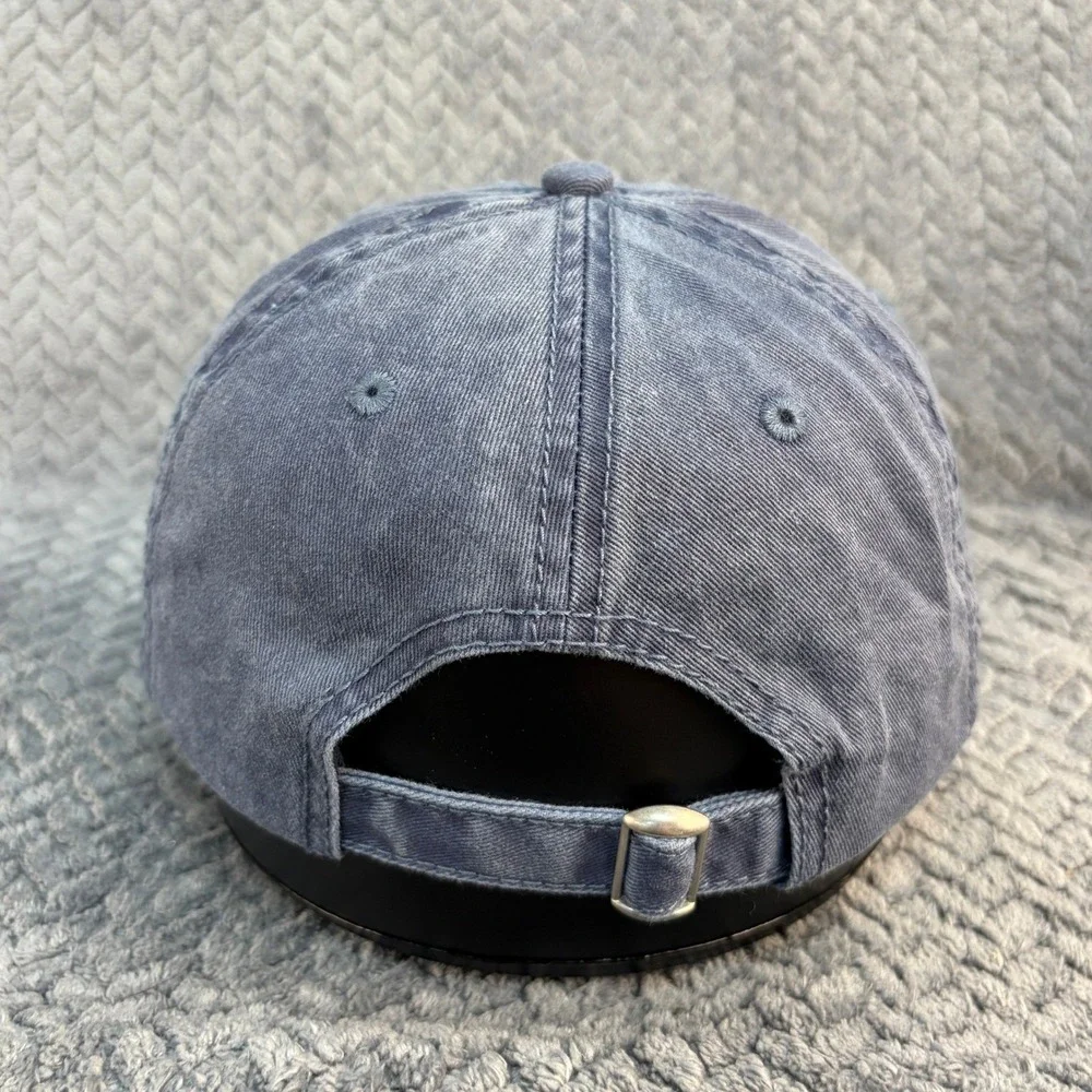 SC Logo Baseball Cap Washed Blue Cotton Adjustable Dad Hat 0693